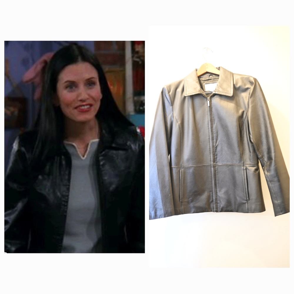Black Genuine Leather Jacket Zip M Grunge Goth Rock Y2k Punk Elena Monica Moto